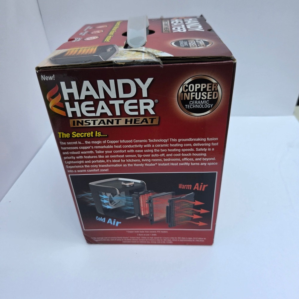 Handy Heater Instant Heat Black New Portable Copper Infused - Picture 4 of 8